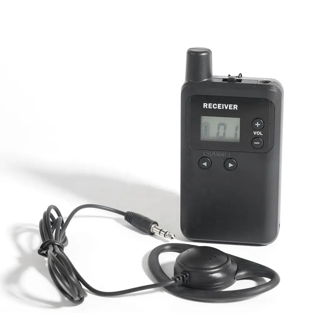 UHF Long Standby 48 Channels Receiver with Earphone Ear Hook Walkie Talkie Audio Wireless Whisper Tour Guide System for Tourism