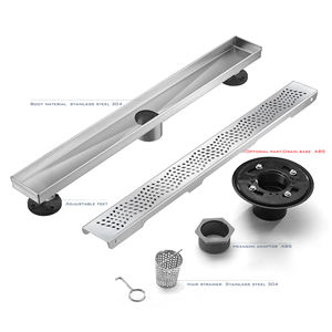 Siphon de sol rectangulaire moderne en acier inoxydable 304, style américain, anti-odeur, finition brossée, utilisé dans les salles de bain et cuisines d'hôtel - Product Image 4