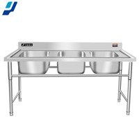 Table de travail de cuisine JINGDU personnalisée en acier inoxydable 304/201 avec évier brossé et lavabo pour hôtels et restaurants