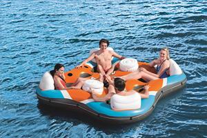Gonflable air carré bateau canapé repos flotteur lit pour piscine <span class=keywords><strong>4</strong></span> personnes parc aquatique porteur 320kg En71 <span class=keywords><strong>test</strong></span>é - Product Image 2