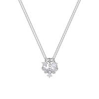 Collar con colgante de estrella estilo hada KAVNAR para mujer, cobre chapado en oro blanco