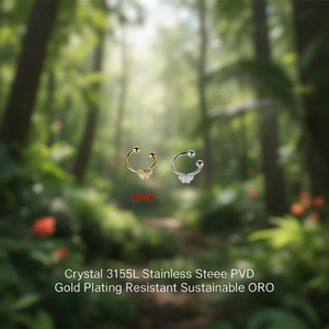 ต่างหูคริสตัล สแตนเลสสตีล 316L ชุบทอง PVD ทนทาน ยั่งยืน ORO - Product Image 3