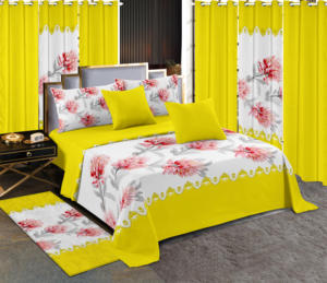 Lenzuola da letto king Size da 13 pezzi Set di biancheria da letto con tende in microfibra lenzuola per letti - Product Image 1