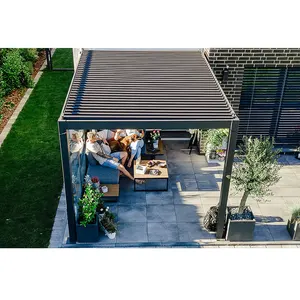 Modische pergola mit lamellendach im freien mit verstellbarem aluminiumpavillon sonnenschutz terrasse aluminiumpergola 3 x 6 m für garten