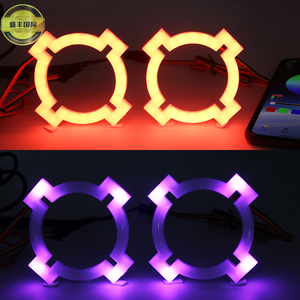 New 12V màu xanh-răng RGB đuổi theo dẫn ánh sáng x halos mắt thiên thần <span class=keywords><strong>DRL</strong></span> lần lượt tín hiệu 70mm đến 90mm Đèn Pha Xe accessosry trang bị thêm - Product Image 3