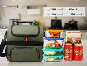 2024 Custom Logo Dual Compartment Insulated Leakproof Cooler <b>Bag</b> Casual <b>Lunch</b> <b>Tote</b> Shoulder Strap for Men Women Wine Iced - Product Image 2