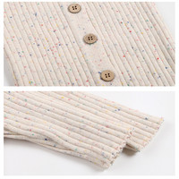 Barboteuse en tricot privé à pois, 1 pièce, printemps-automne, vêtements pour nouveau-né, pour garçons et filles, combinaison boutonnée à manches longues et col en O pour bébé