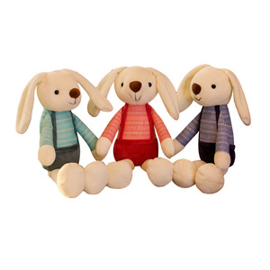 Peluche di Coniglio Pasquale Personalizzato, Grande e Morbido, Colorato Stile <span class=keywords><strong>Cartone</strong></span> Animato, Marrone Chiaro, Blu, Beige - Product Image 1