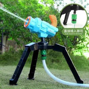 Cartoon Rocket Super Water Gun Omni-Directional Shooting Water Sprinkler For Garden Household Water Pipe Link Summer Outdoor Toy