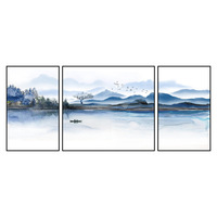 Luxe moderne décor à la maison 3 pièces ensemble abstrait cristal porcelaine peinture mur Art toile montagne paysage imprime huile pour la maison