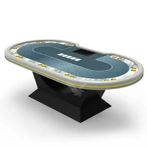 YH 102inch Texas Hold Em Poker Table Casino Product Luxury 9 Player Poker Table Casino Items