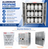 Casier de rangement démontable ventilé à double porte verrouillable pour le placement en extérieur de bouteilles de propane GPL de 20 lb