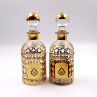 Flacon de Luxe 150 ml pour Huile de Parfum Faite Main avec Bouchon à Grind Cap, Bouteille en Verre Doré Personnalisée pour l'Affichage en Magasin d'Huiles d'Oud
