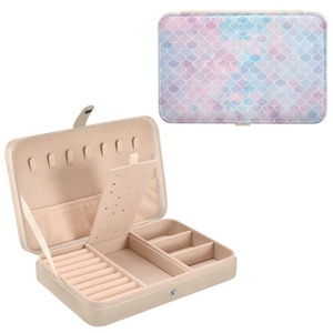Custom Mermaid Organizer Jewelry Travel <b>Case</b> <b>Earring</b> Ring Storage Leather Jewelry Box - Product Image 1