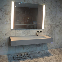 Miroir LED anti-buée de qualité supérieure fabriqué en Chine, avec lumière réglable 3 CCT, miroir de salle de bain intelligent avec éclairage