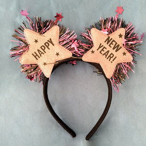 Fascia per capelli a cinque <span class=keywords><strong>stelle</strong></span> per <span class=keywords><strong>capodanno</strong></span> con luci lampeggianti per decorazioni per feste Happy New Year Headband - Product Image 4