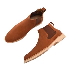 Nouvelle mode élégante en cuir suédé beige pour femmes, bottines d'hiver à enfiler - Product Image 4