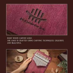 Nueva Kalimba de Madera Sólida Sumu de 17 Teclas, Color Morado, Piano de Pulgar Portátil para Práctica Diaria y Educación - Product Image 3