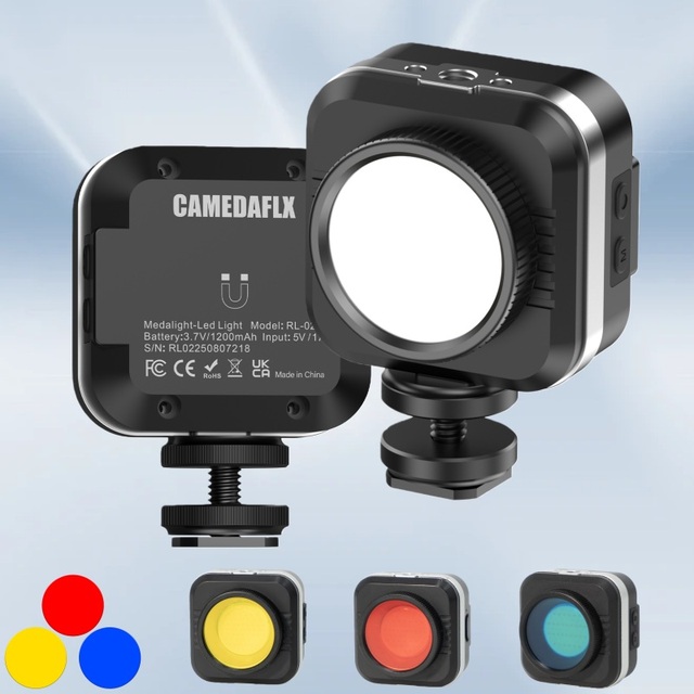 LED Video Light Portable Camera Lights 32 LED Beads Photography Video Lighting Rechargeable 1200mAh CRI 95 2700-6500K Silicone
