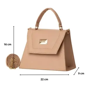 Bolso Bandolera Fana Selene Nude de 7 Pulgadas, Material PU Impermeable, Bolso de Hombro para Mujer para Maquillaje, Todas las Temporadas - Product Image 4