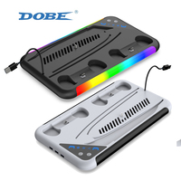 Ventilateur de refroidissement multifonction DOBE pour PS5, station de charge RGB, support vertical pour PS5 Slim, accessoires de jeu