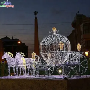 Kereta Kuda labu cinderella indah untuk pernikahan dan dekorasi Natal luar ruangan kereta kuda