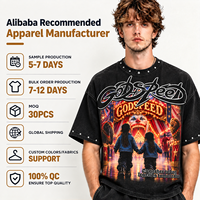 T-shirt surdimensionné noir OEM de haute qualité avec impression DTG, style streetwear, effet délavé, personnalisé, vintage, pour hommes