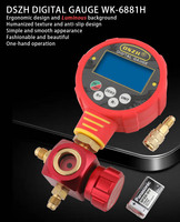 Manifold numérique de réfrigération WK-6881, pompe à vide DSZH, balance de charge de gaz réfrigérant, lumineux, intégré, manomètre unique, batterie 9v