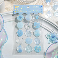1pcs Par Pack Glazed Starlight Illustrated Stamp Sticker Seal Sticker Handbook Decoration Material Collage
