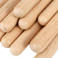 32 Pack Natural Hardwood 8 Inch Classical Wood Claves Musical Percussion Instrument Rhythm Lummi Sticks for Student Musicians