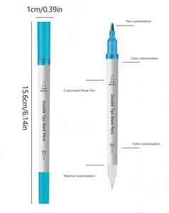 Stylos pinceaux aquarelle double pointe 0,5 mm fine et 4 mm pinceau, encre à base d'eau mélangeable pour le dessin, vente en gros, boîte personnalisée OEM - Product Image 2