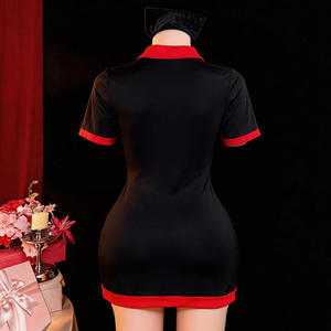 Disfraz de Enfermera Sexy para Cosplay, Falda Negra, Conjunto de Lencería, Poliéster, para <span class=keywords><strong>Mujer</strong></span>, ODM - Product Image 3