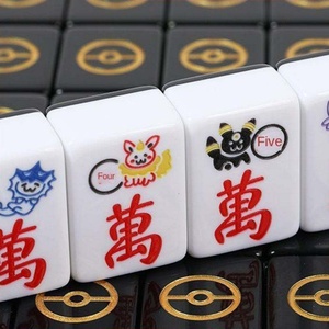 Fichas de Mahjong Americanas Talladas y Planas de Doble Capa de Melamina/Acrílico con Elementos Chinos Personalizados y Patrón de Color UV - Product Image 3