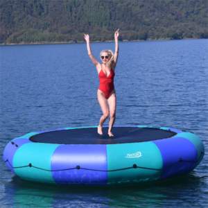 Beliebte 15ft Pvc aufblasbare schwimmende Wassers prung insel Outdoor <span class=keywords><strong>River</strong></span> Water Trampolin - Product Image 3