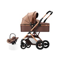 Cochecito de Bebé con Canasta de Transporte, Amortiguación, Seguro, Ligero, Plegable y Portátil para Niños de 0 a 3 Años