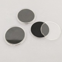 Capsules porte-monnaie en plastique, capsules rondes en acrylique avec inserts en mousse noire