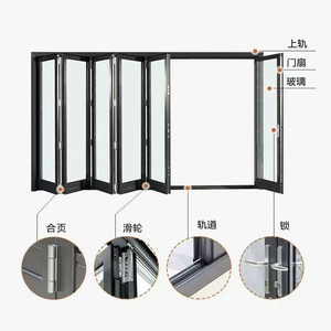 Cửa sổ gấp đôi hạng nặng hiện đại bằng nhôm cách nhiệt chống gió nhiều tấm cách nhiệt bên ngoài nhà Bếp ngang - Product Image 2