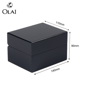 <span class=keywords><strong>Scatola</strong></span> per Orologio da <span class=keywords><strong>Uomo</strong></span> in Legno Nero con Logo Personalizzato, Confezione Regalo di Lusso per Singolo Orologio - Product Image 5