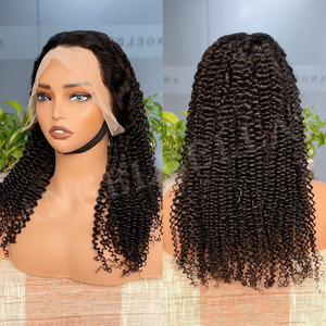 Perruque frisée Angelbella <span class=keywords><strong>en</strong></span> cheveux humains, Lace Front HD transparente 13x6, densité 220%, pour femmes, style Afro Kinky Curly - Product Image 1