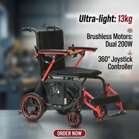 Matériel de réadaptation, fauteuil roulant motorisé léger, fauteuil roulant électrique pliable avec télécommande
