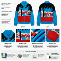 Cardigan décontracté en tricot épais pour homme avec logo personnalisé du fabricant, motif jacquard, mélange de laine, thème hôtelier, fermeture éclair, pour hommes