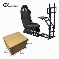 GY032-2 Simulateur de course automobile avec cadre métallique, ensemble de jeu avec volant et sièges pour Thrustmaster T3PA, PXN