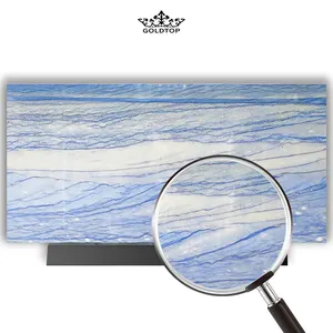 GOLDTOP OEM/ODM Marmore losa Factory direct floor marble light blue azul macaubas blue marble for bathrooms