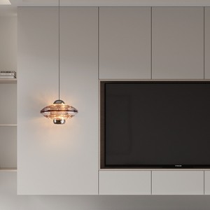Minimalist Pendant <b>Light</b> Round Led Warm <b>Light</b> Home Bedroom Bar Counter Single Head <b>Chandelier</b> - Product Image 2