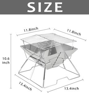 Estufa de Leña Plegable Moderna para Exteriores, Parrilla de Acero Inoxidable con Mesa de Combustión para Acampar y Asar al Aire Libre - Product Image 2