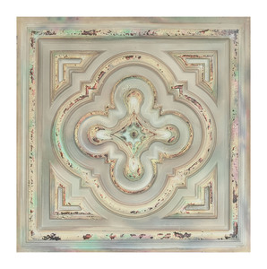 Plaque de plafond en PVC gaufré effet étain, imperméable, 10 mm, pour chambre d'hôtel, salle de bain, couleur blanc doré vieilli PL36 - Product Image 4