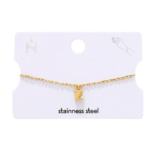 Collar con Colgante Zyv K de Acero Inoxidable, Cadena Minimalista Chapada en Oro, Joyería Diaria para Mujer, Regalo - Product Image 2