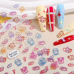 Relievo 3D <b>Nail</b> <b>Stickers</b> SD-0208 Cute Cartoon Self Adhesive Art Decoration For <b>Nails</b> - Product Image 4