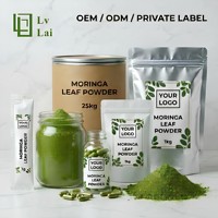 Poudre de feuilles de Moringa de qualité alimentaire, extrait végétal, superaliment, supplément, poudre brute, emballage sous vide OEM en fût