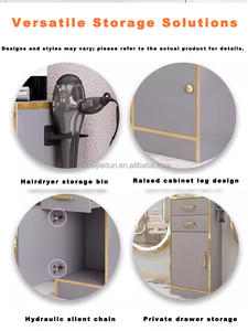 Carrito de Peluquería de 2 Niveles con Soporte para Herramientas Calientes para Salón de Belleza - Product Image 4